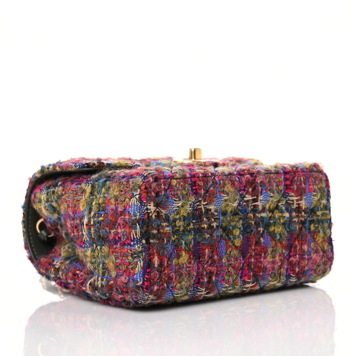 Chanel Tweed Quilted Mini Square Flap Multicolor 4 of 10