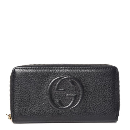 Gucci Pebbled Calfskin Soho Zip Around Wallet Black 1 of 10
