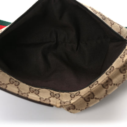 Gucci GG Monogram Web Double Pocket Belt Bag Dark Brown 5 of 12