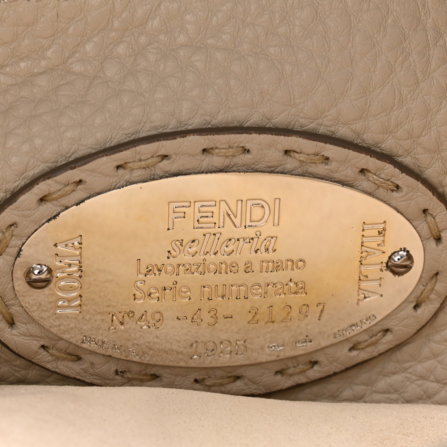 Cuoio Romano Selleria Bi-Color Large Peekaboo Iconic Satchel Asfalto Latte