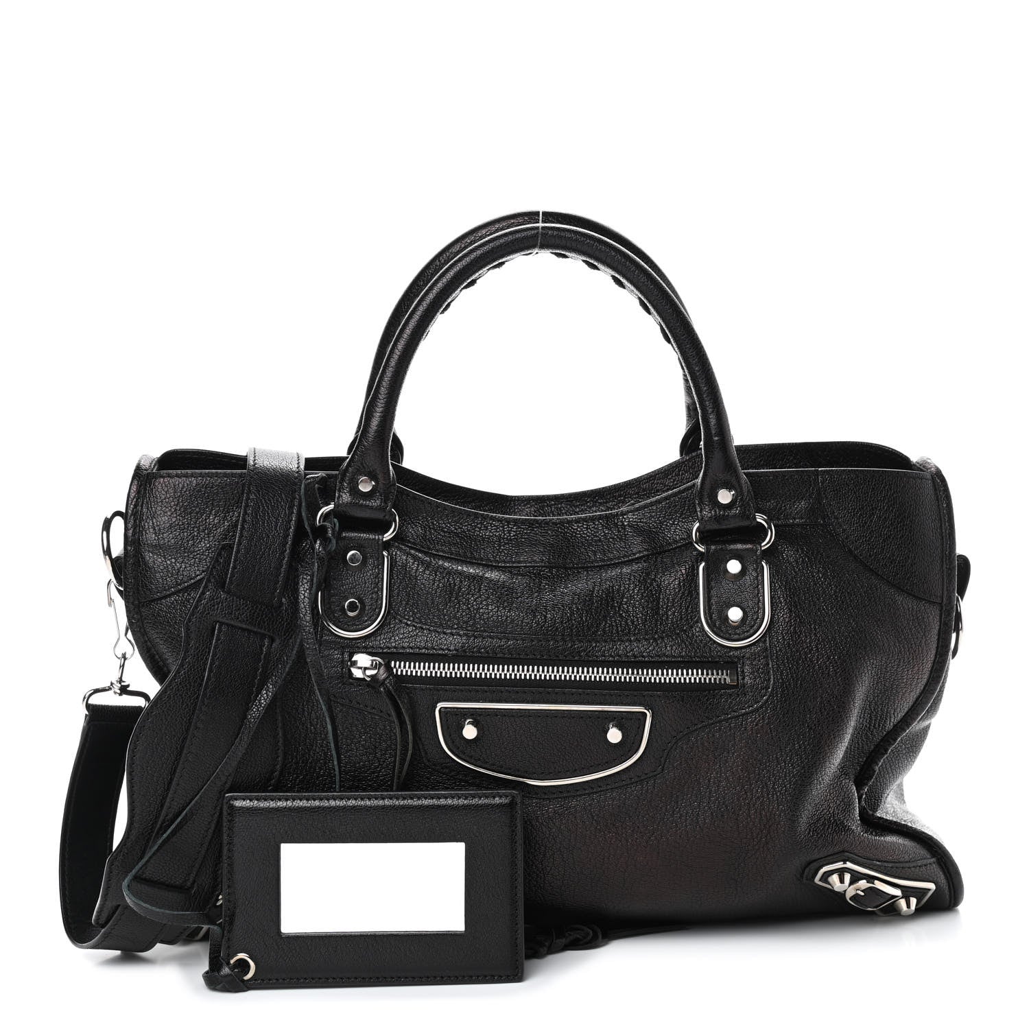 Balenciaga Chevre Silver Metallic Edge Hardware City Black 1 of 9