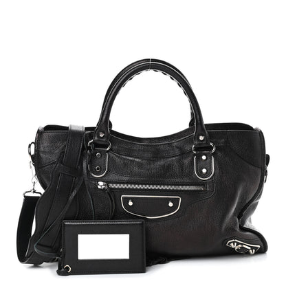 Balenciaga Chevre Silver Metallic Edge Hardware City Black 1 of 9
