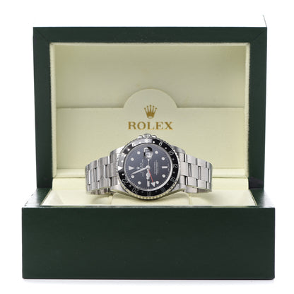 Rolex Stainless Steel 40mm Oyster Perpetual Date GMT Master II Watch Black 16710 5 of 5