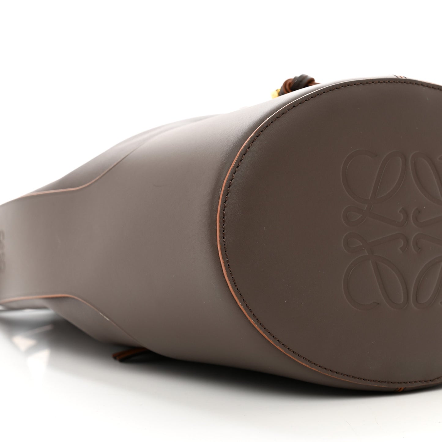 Calfskin Balloon Medium Bucket Bag Brown