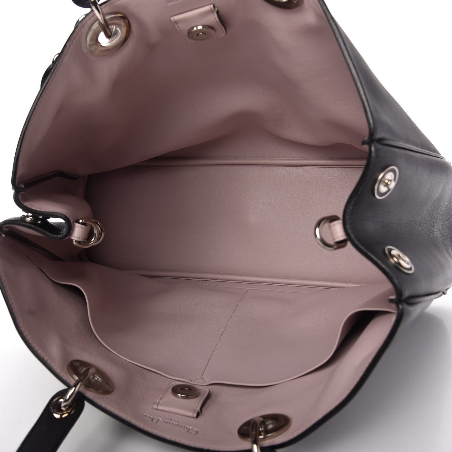 Smooth Calfskin Large Diorissimo Tote Black Rose Poudre