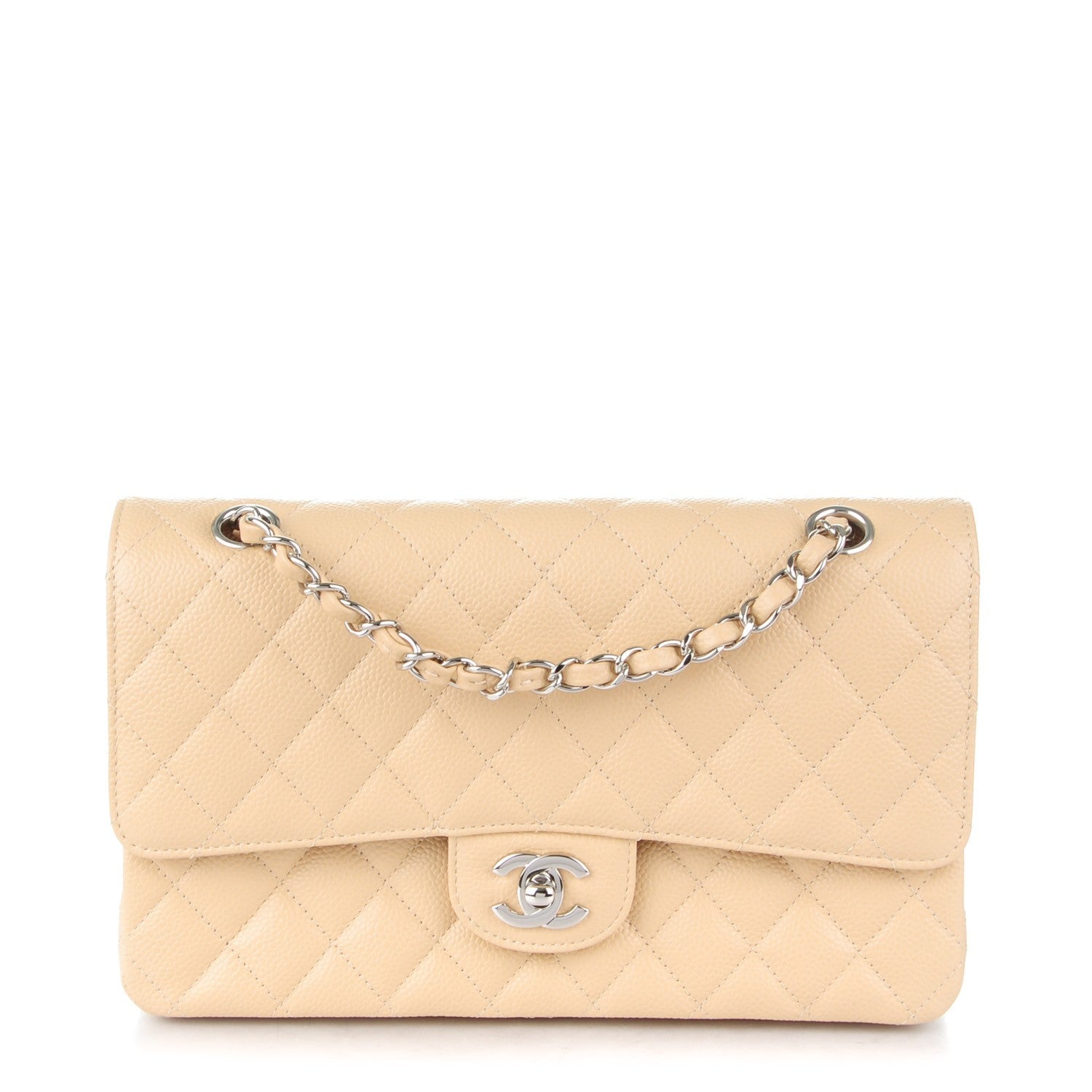 Chanel Caviar Quilted Medium Double Flap Beige Clair 1 of 8