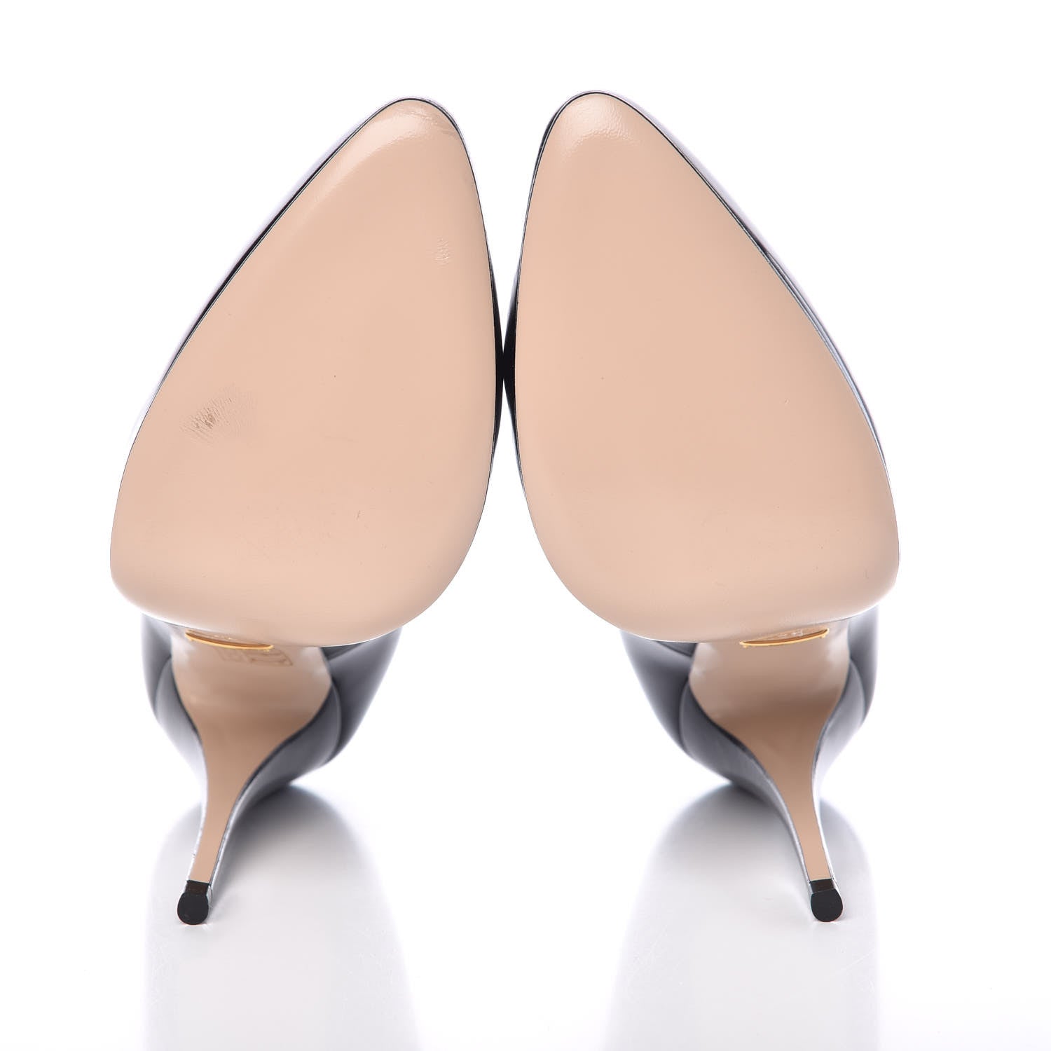 Gucci Polished Calfskin Removable Pearly Bow Elaisa Platform High Heel Pumps 38 Black 5 of 12
