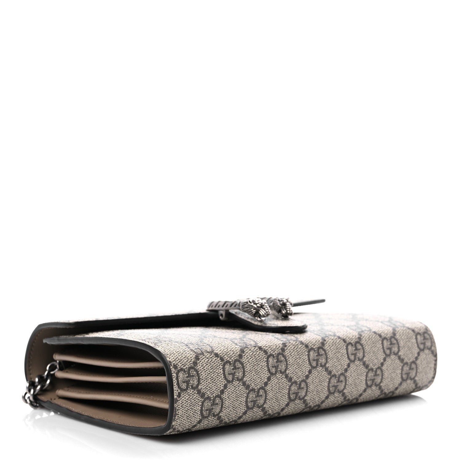 Gucci GG Supreme Monogram Mini Dionysus Chain Wallet Beige Taupe 4 of 9