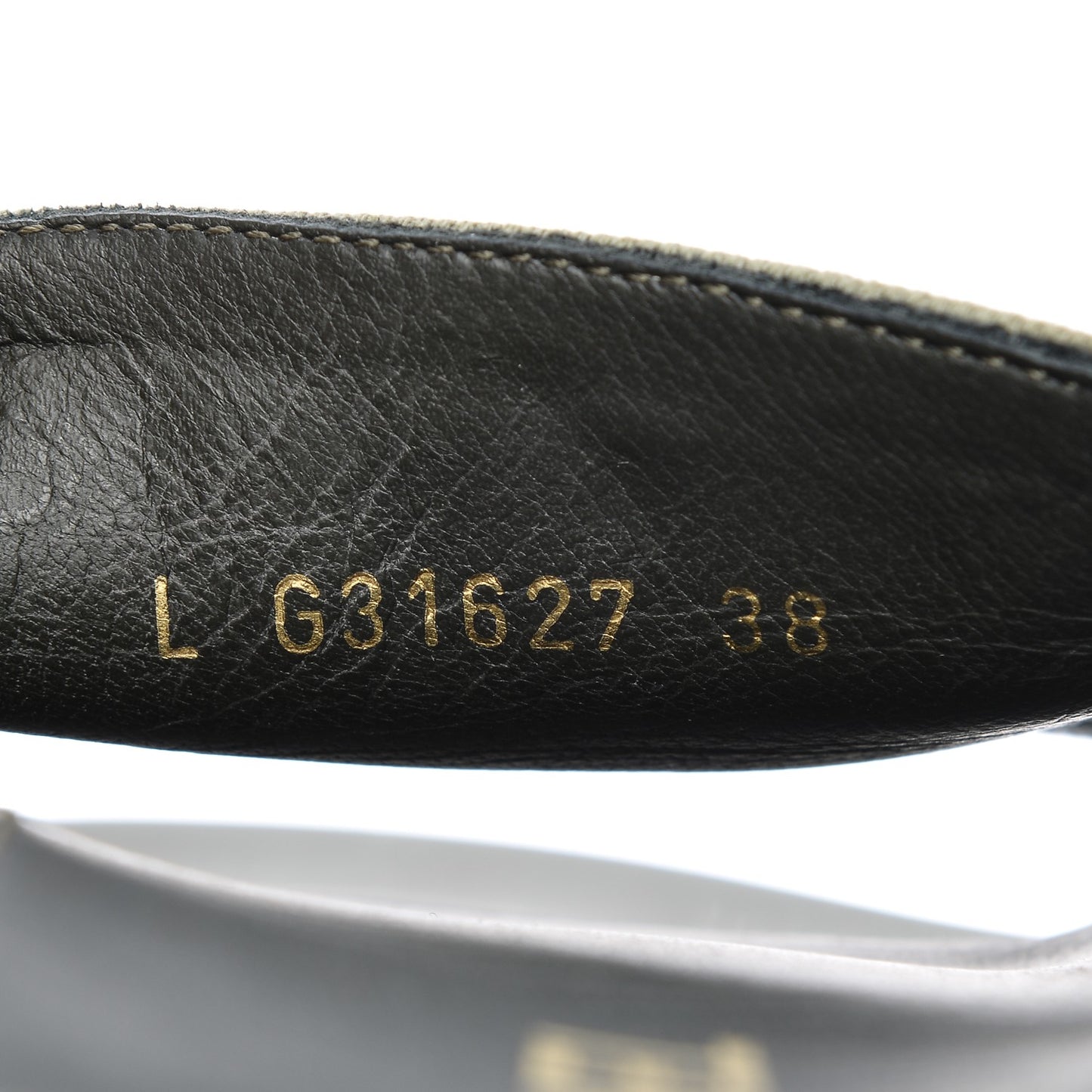 Canvas Chain Flat Sandals 38 Khaki