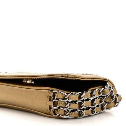 Chanel Metallic Lambskin Mini Triple Chain Flap Gold 10 of 10
