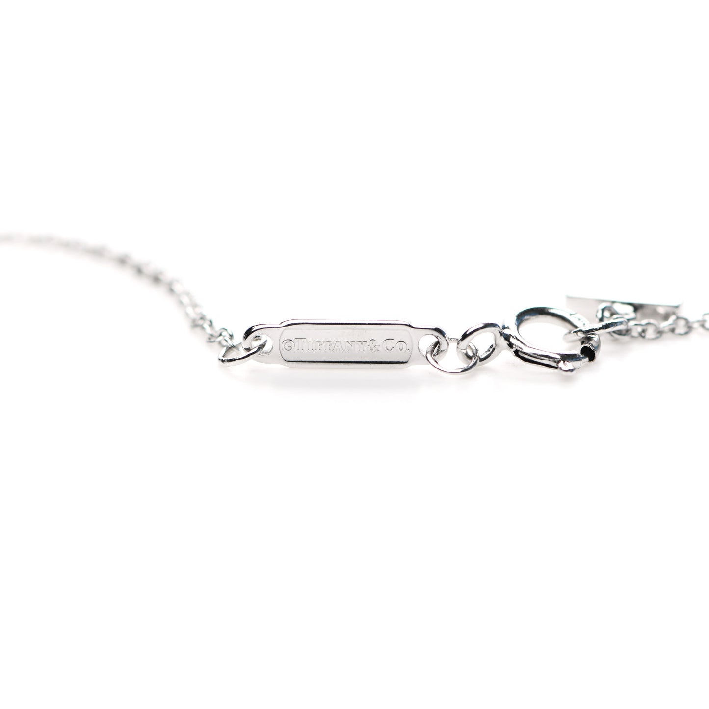 18K White Gold Blue Topaz Mini T Smile Pendant Necklace