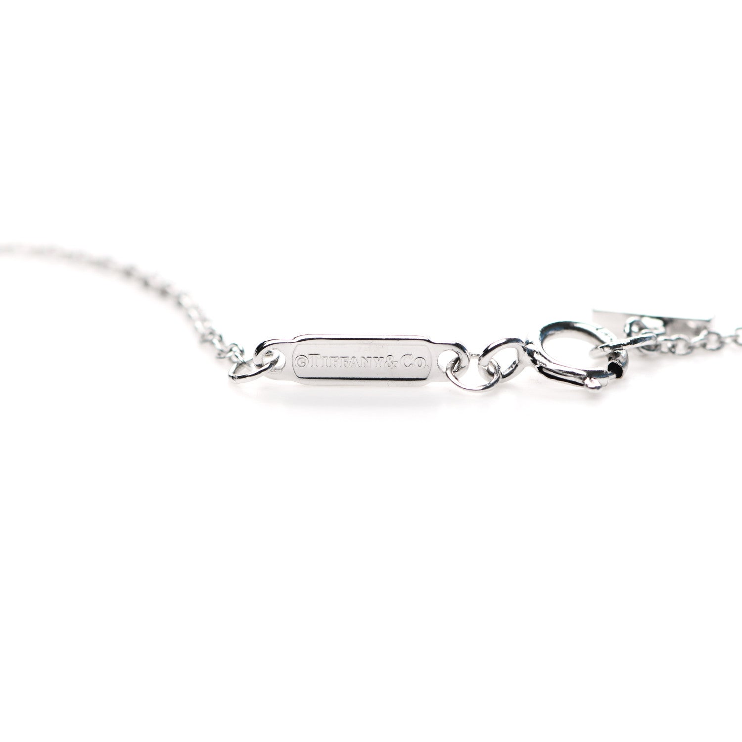 Tiffany 18K White Gold Blue Topaz Mini T Smile Pendant Necklace 4 of 5