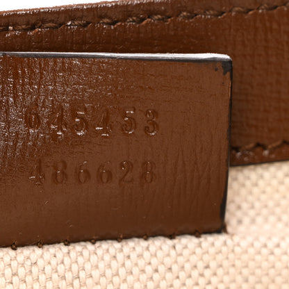 Gucci GG Supreme Monogram Azalea Calfskin Mini Horsebit 1955 Foldover Top Handle Bag Beige Ebony Brown Sugar 7 of 10