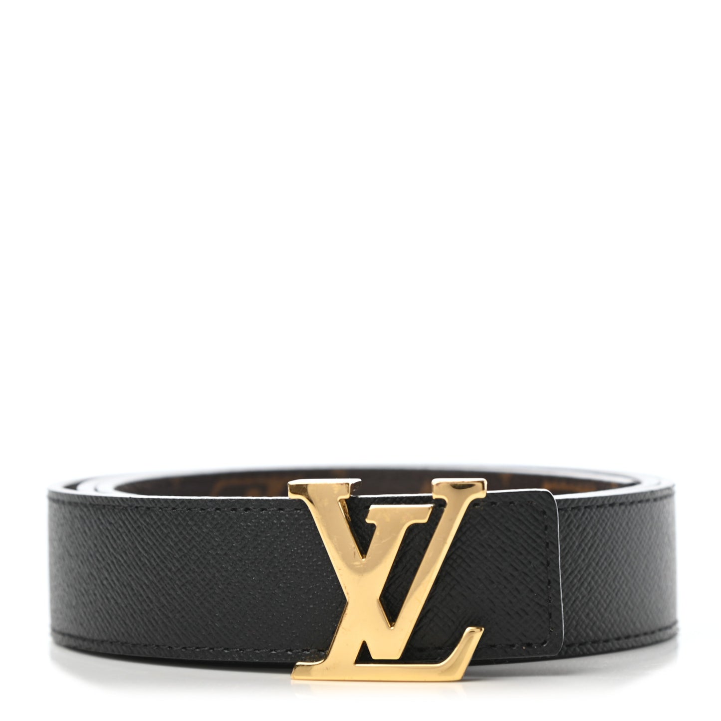 Calfskin Monogram 30mm LV Initiales Reversible Belt 85 34 Black