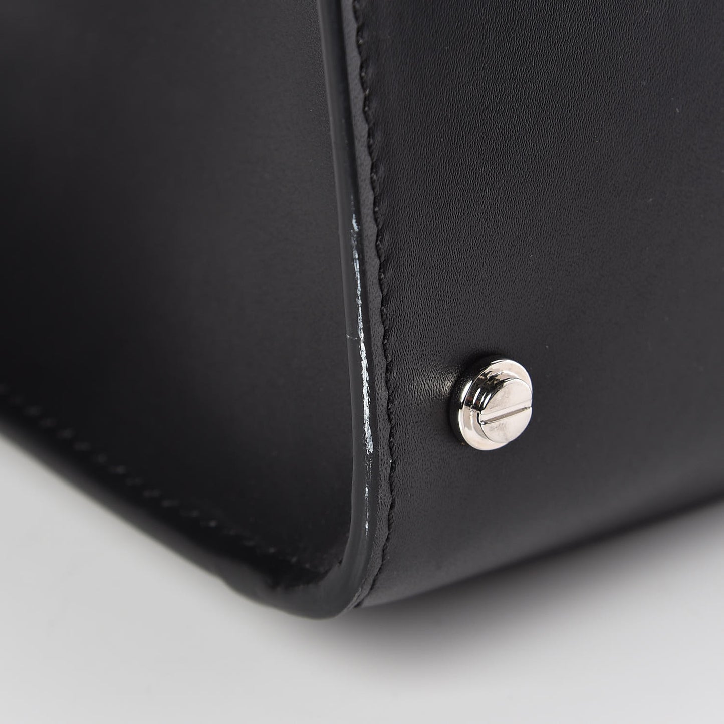 Smooth Calfskin Small Horizon Satchel Black