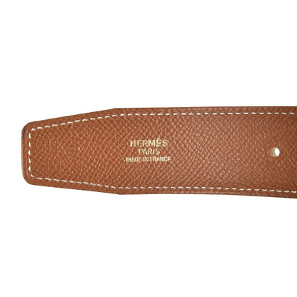 Hermes Box Courchevel 32mm Belt Strap 70 Noir Gold 4 of 6