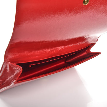 Saint Laurent Textured Patent Monogram Large Belle De Jour Clutch Red 5 of 8