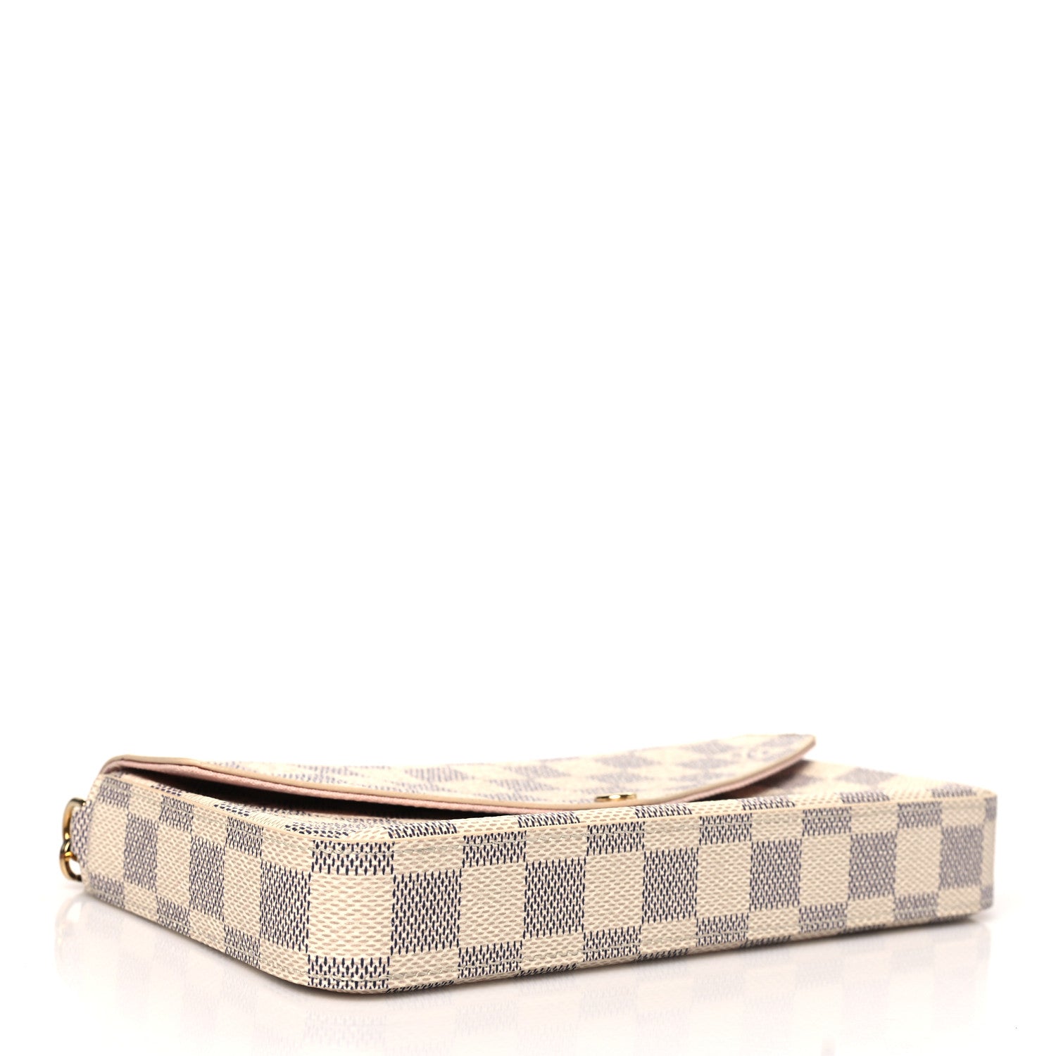 Louis Vuitton Damier Azur Pochette Felicie Chain Wallet Rose Ballerine 5 of 10