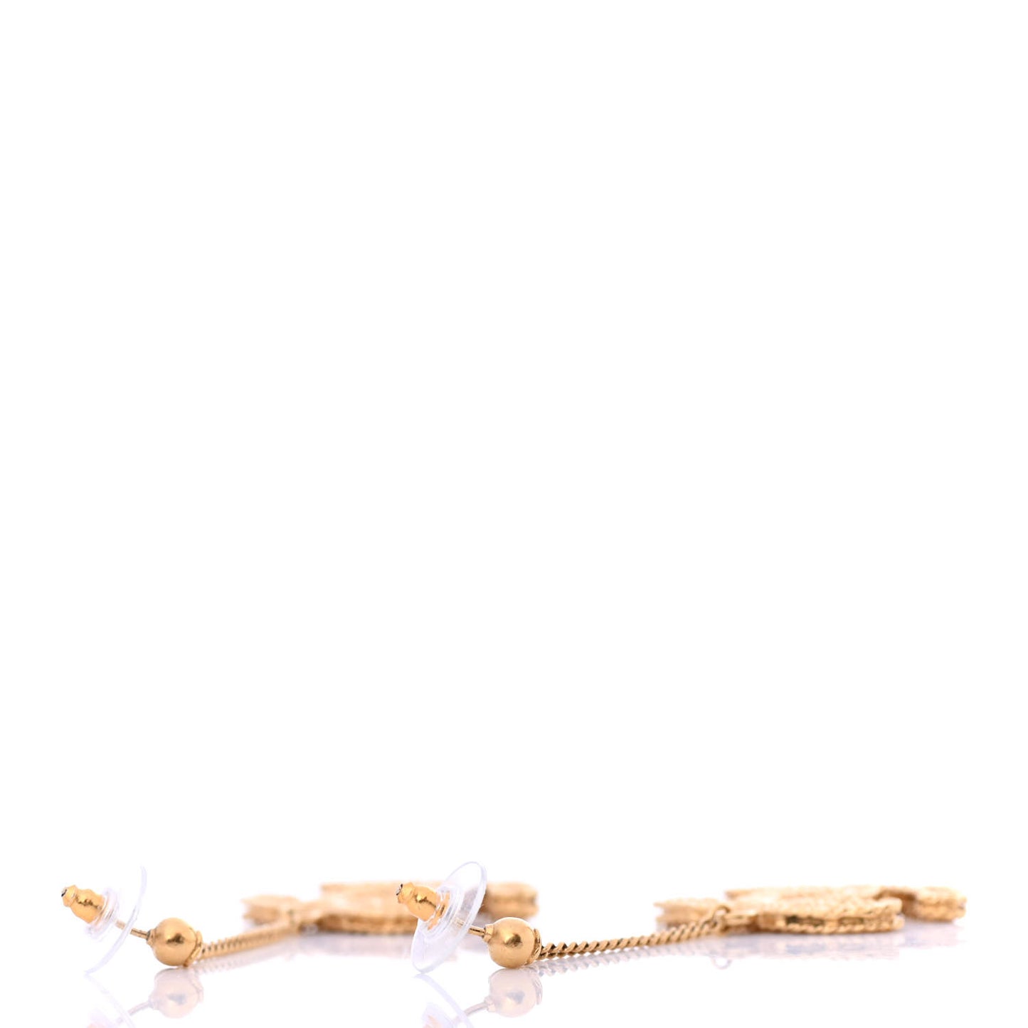 CC Drop Earrings Matte Gold