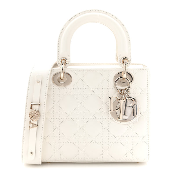 極美品♡ DIOR ♡スモール♡ レディース♡ホワイト Christian Dior Lambskin Cannage Small My ABCDior Lady Dior White