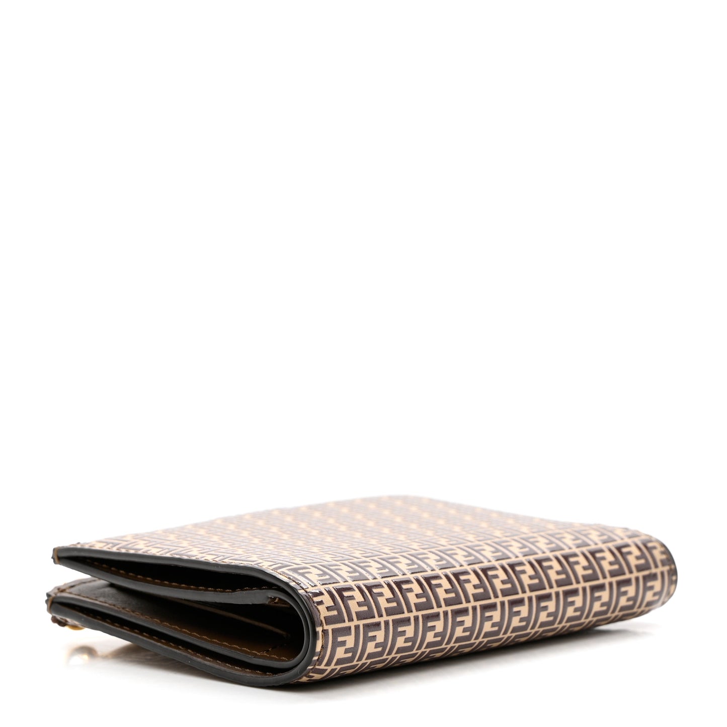 Vitello Liberty Micro FF Embossed Medium O'Lock Wallet Beige Amido Maya