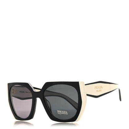 Prada Acetate Sunglasses SPR 15W Black White 1 of 7