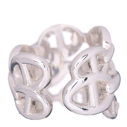 Hermes Sterling Silver GM Chaine d'Ancre Enchainee Band Ring 53 6.25 3 of 5