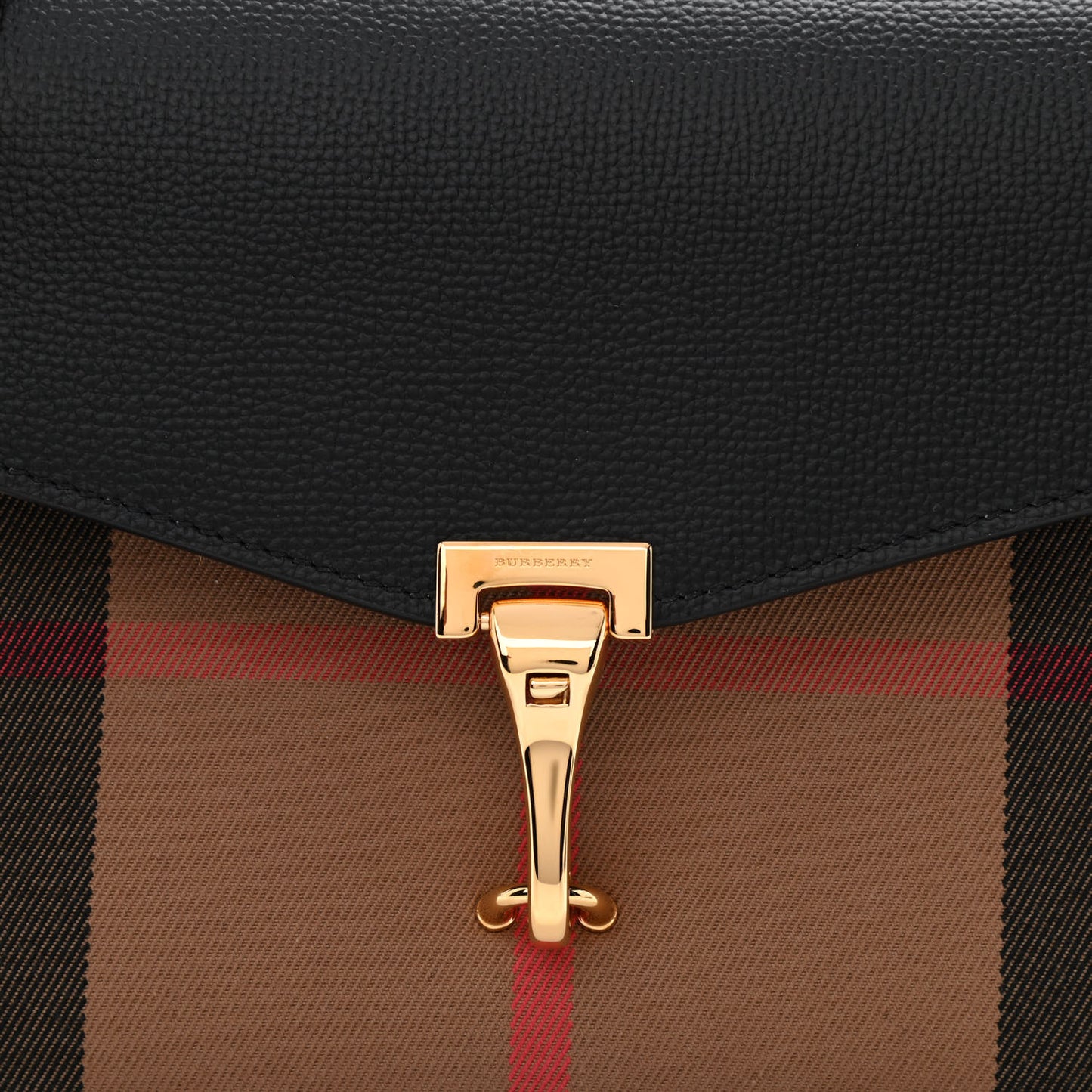 Derby Calfskin House Check Small Macken Crossbody Black