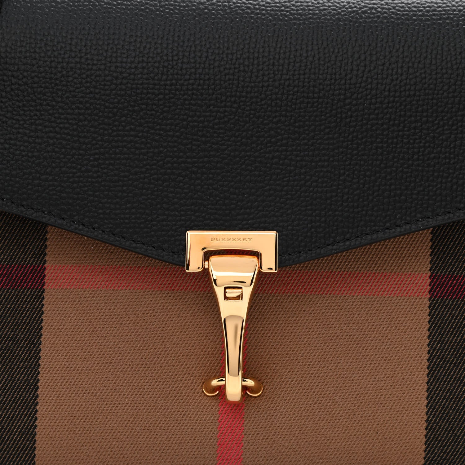 Burberry Derby Calfskin House Check Small Macken Crossbody Black 9 of 11