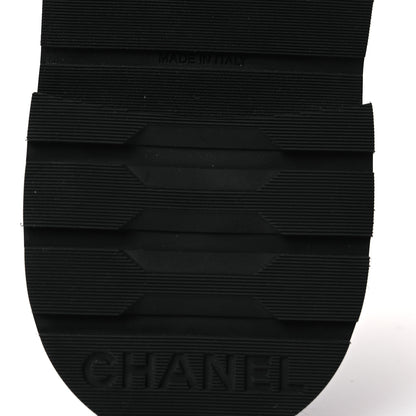 Chanel Shiny Lambskin Quilted Lace Up Combat Boots 38.5 Black 8 of 11