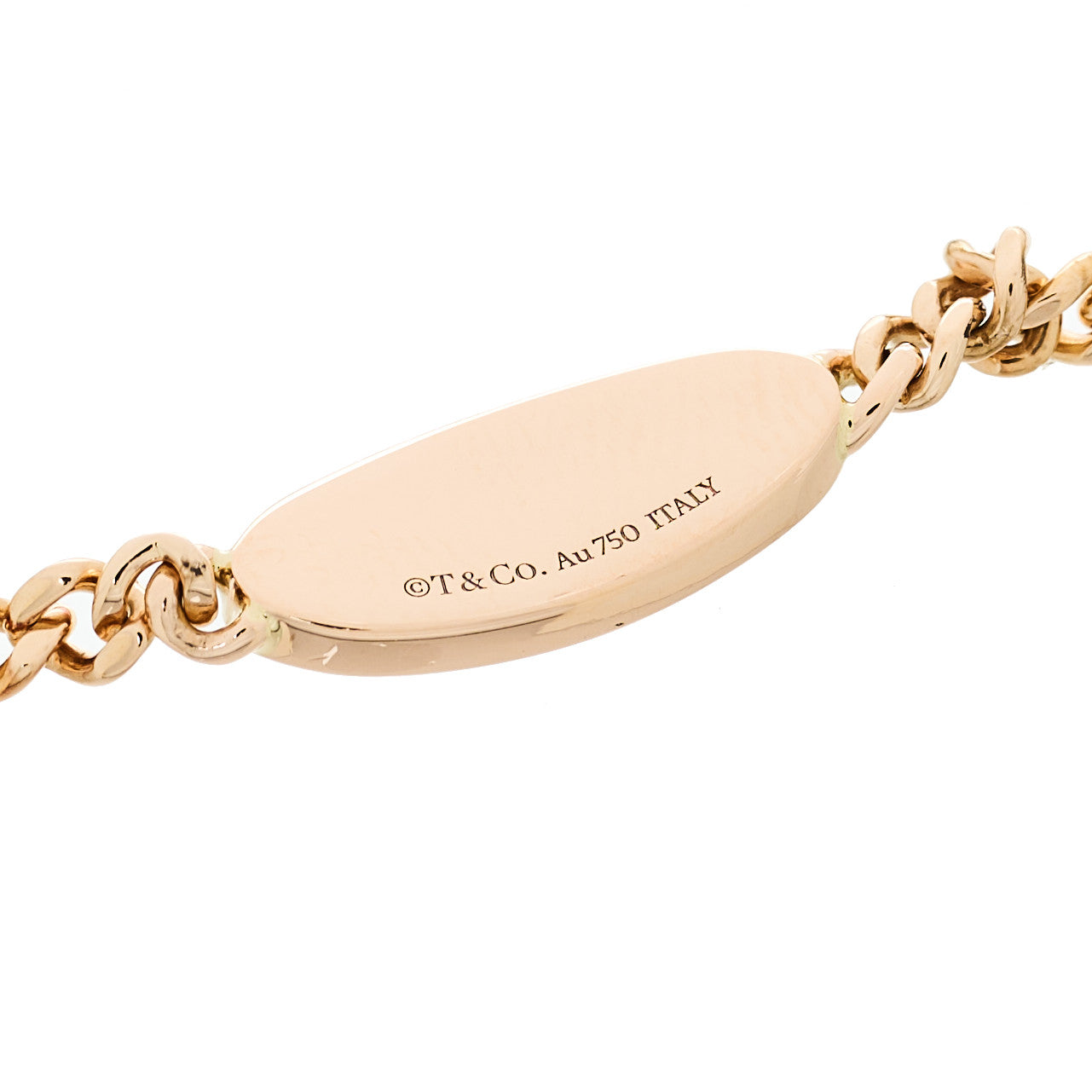 Tiffany 18K Rose Gold Diamond Return To Tiffany Oval ID Bracelet 4 of 5