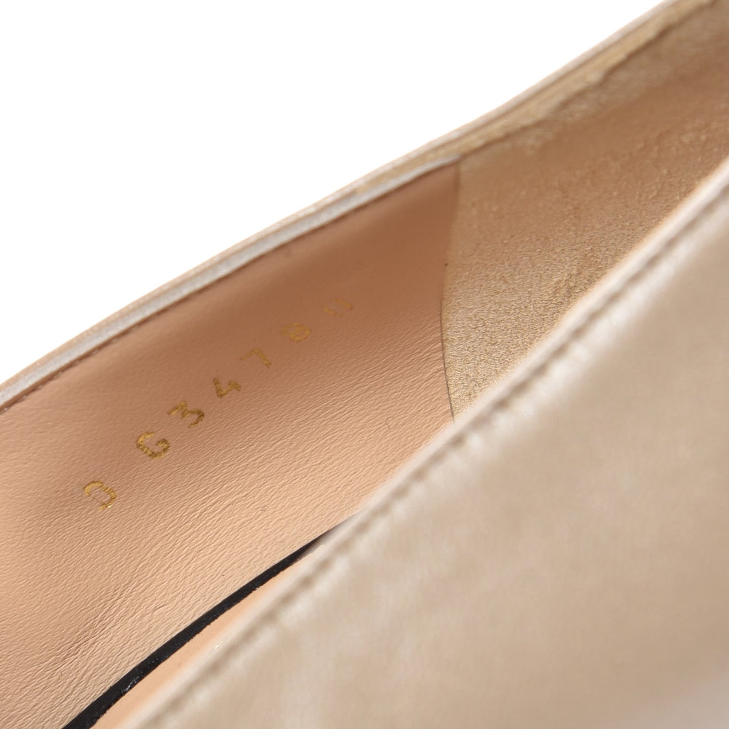 Metallic Lambskin Cap Toe CC Pumps 35.5 Beige Black