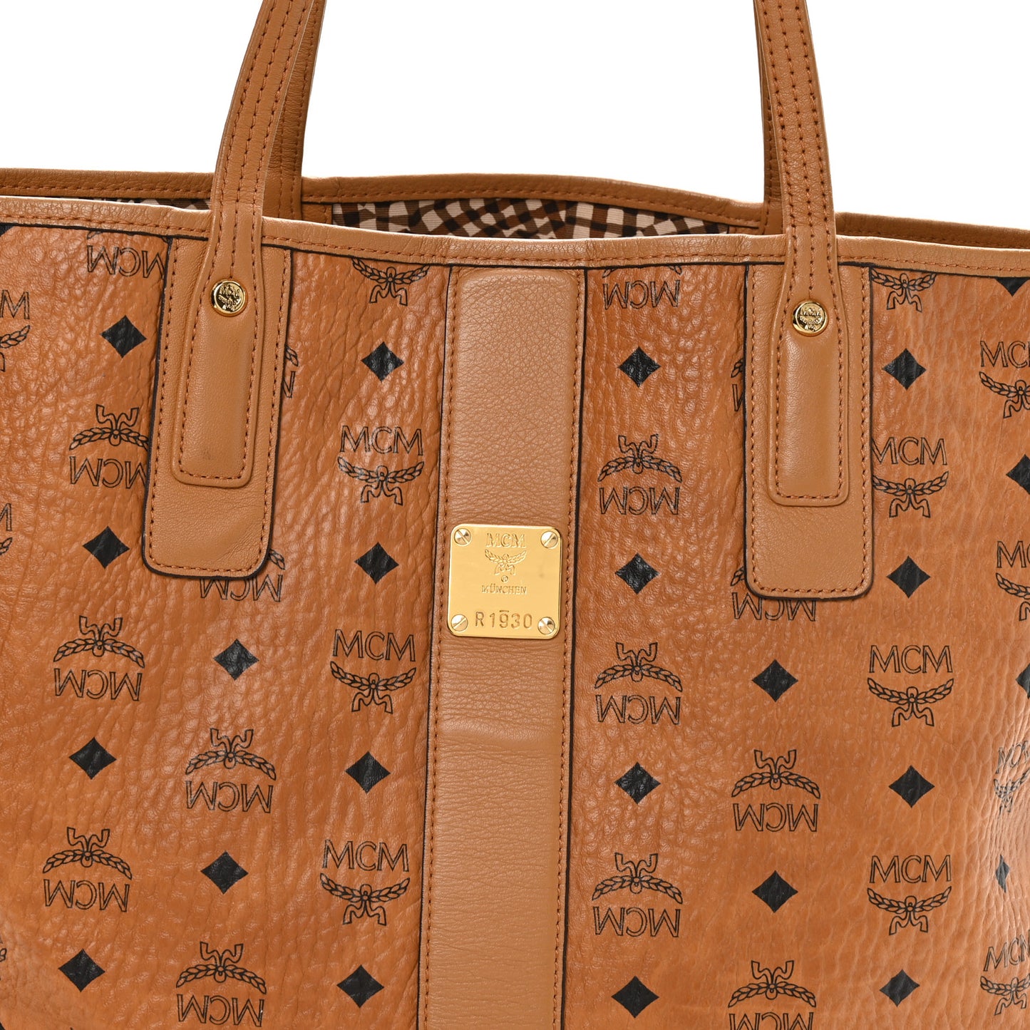 Visetos Medium Liz Reversible Shopper Tote Cognac