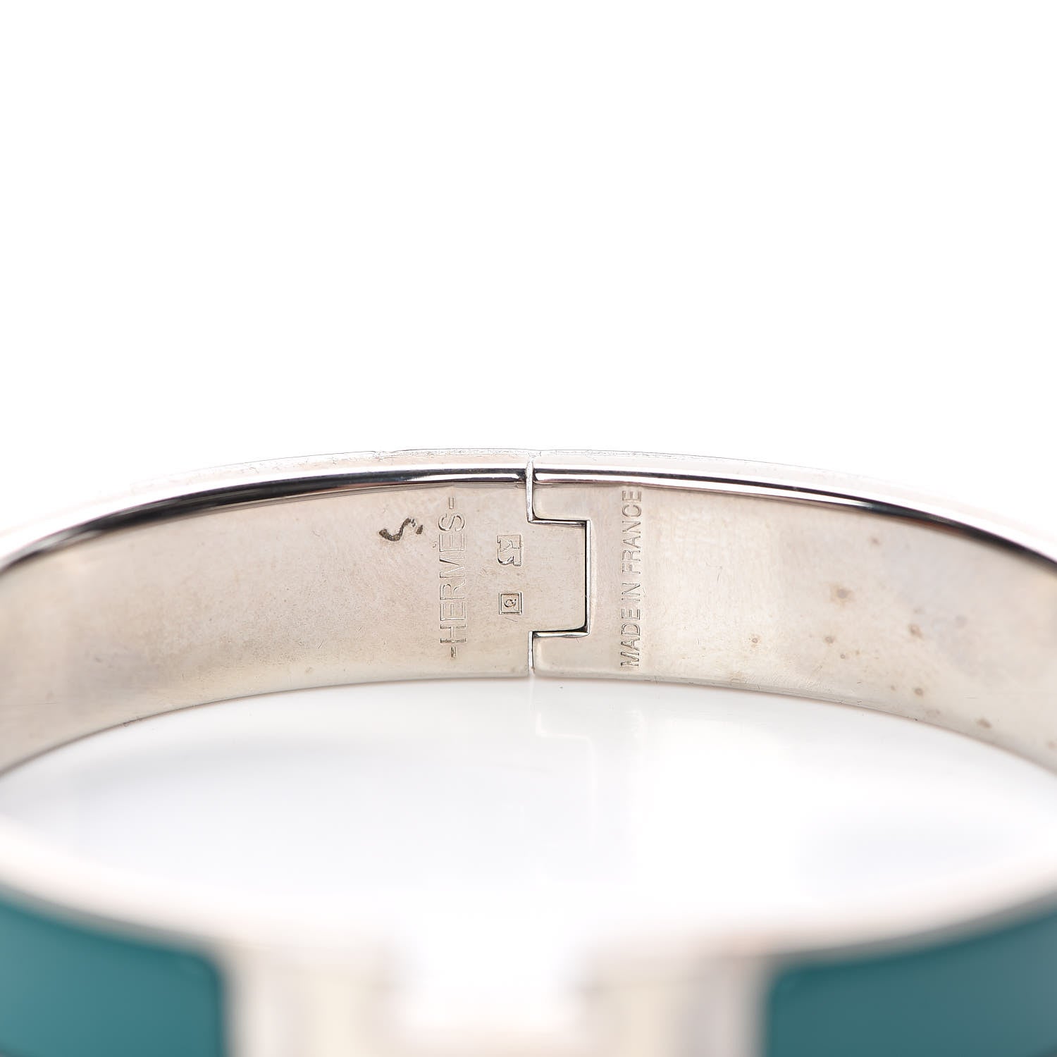 Hermes Enamel Narrow Clic Clac H Bracelet GM Vert Bleuete White 4 of 5