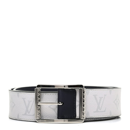 Louis Vuitton Monogram Calfskin Mens Reverso 40mm 95 38 White Navy 1 of 3