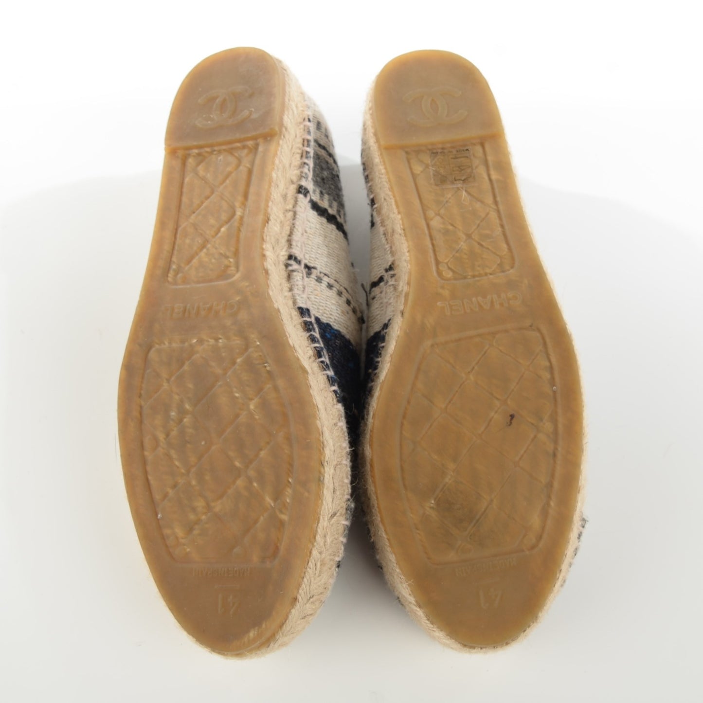 Toile Striped Espadrilles 41 Beige