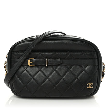Chanel Lambskin Quilted Large Buckle Camera Case Bag Black 1 of 10