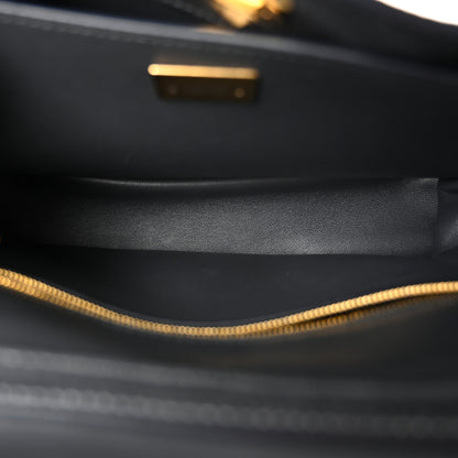 Balenciaga Shiny Calfskin Crocodile Embossed Small Rodeo Top Handle Handbag Volcanic Rock 5 of 11