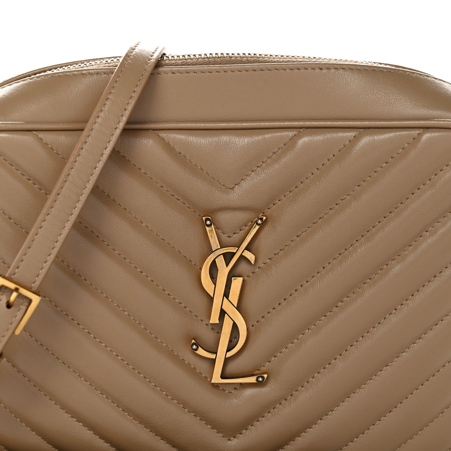 Calfskin Matelasse Monogram Lou Camera Bag Dark Beige