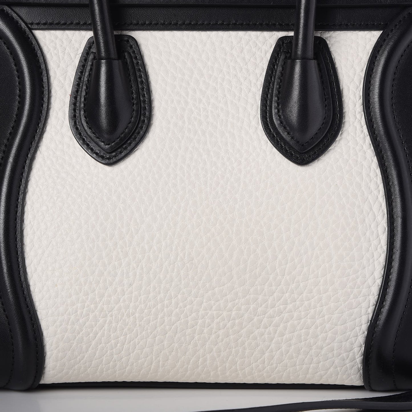 Bullhide Calfskin Nubuck Bi-Color Nano Luggage Black White