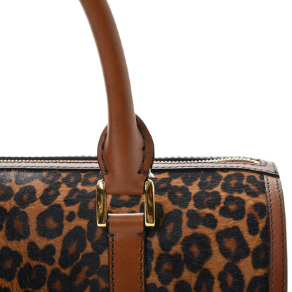 Burberry Leopard Ponyskin House Check Calfskin Boston Tan 10 of 13