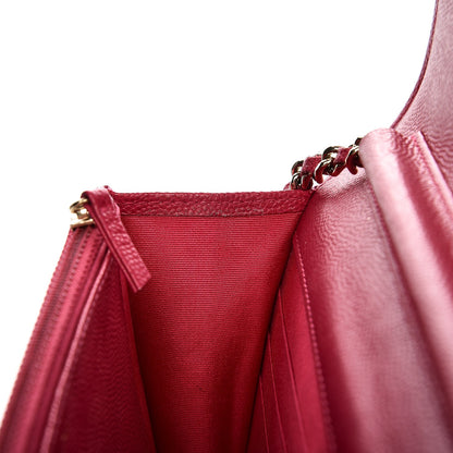 Chanel Caviar Quilted Boy Wallet On Chain WOC Fuchsia 10 of 14