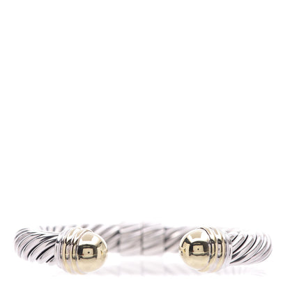David Yurman Sterling Silver 14K Yellow Gold 10mm Cable Classics Bracelet 1 of 5