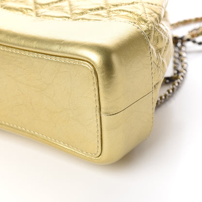 Chanel Metallic Lambskin Small Quilted Gabrielle Backpack Gold 8 of 9