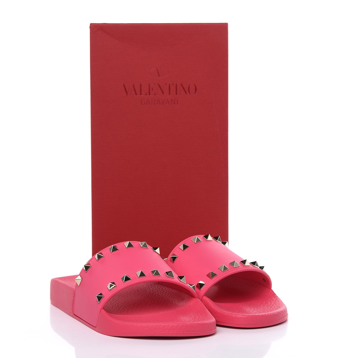 Valentino Garavani Rubber Rockstud Slide Sandals 39 Shadow Pink 8 of 8