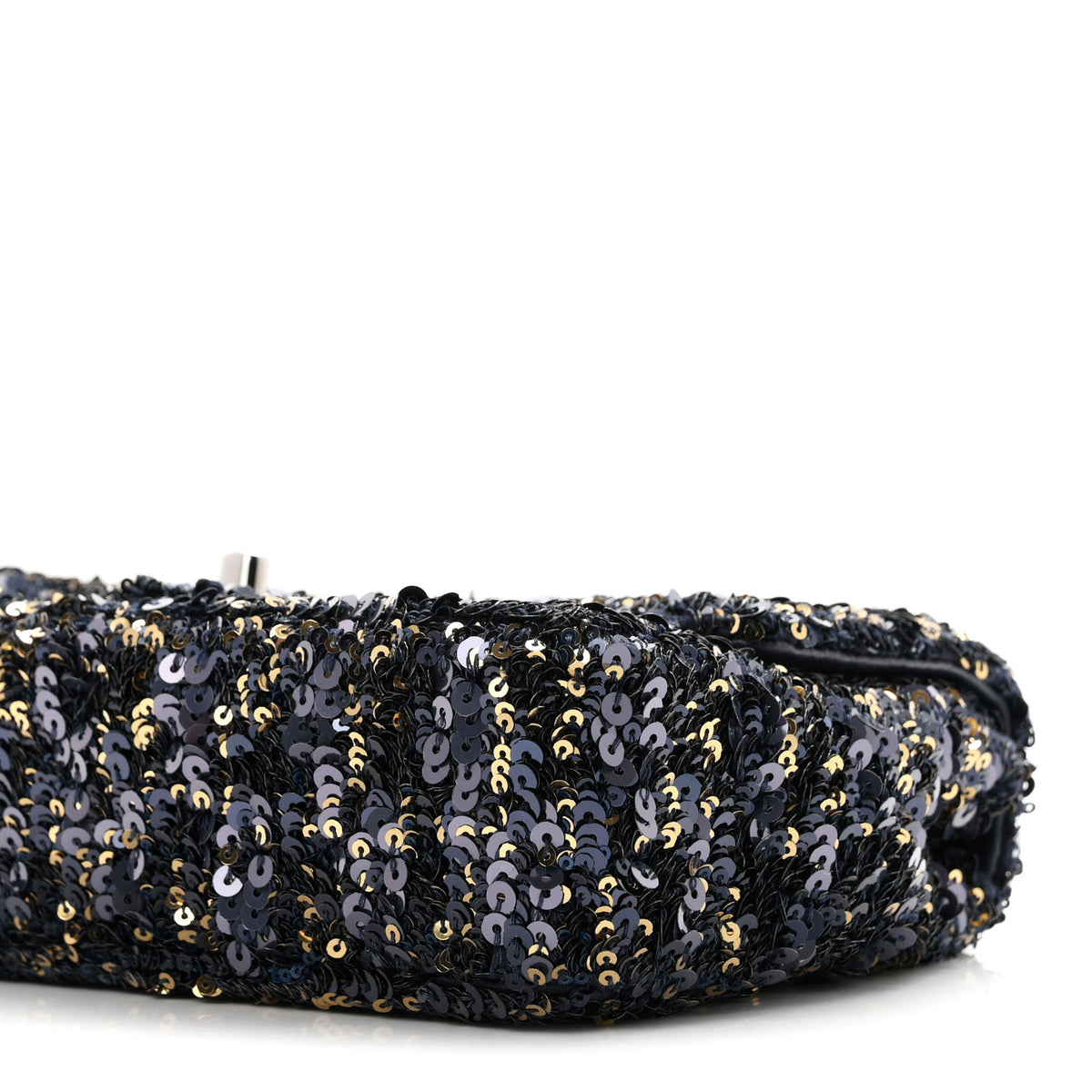 Sequin Mini Rectangular Flap Blue Black Ruthenium