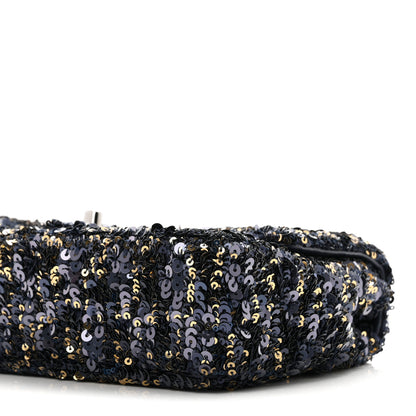 Chanel Sequin Mini Rectangular Flap Blue Black Ruthenium 10 of 11
