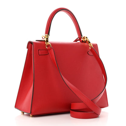 Hermes Epsom Kelly Sellier 25 Rouge Casaque 2 of 11