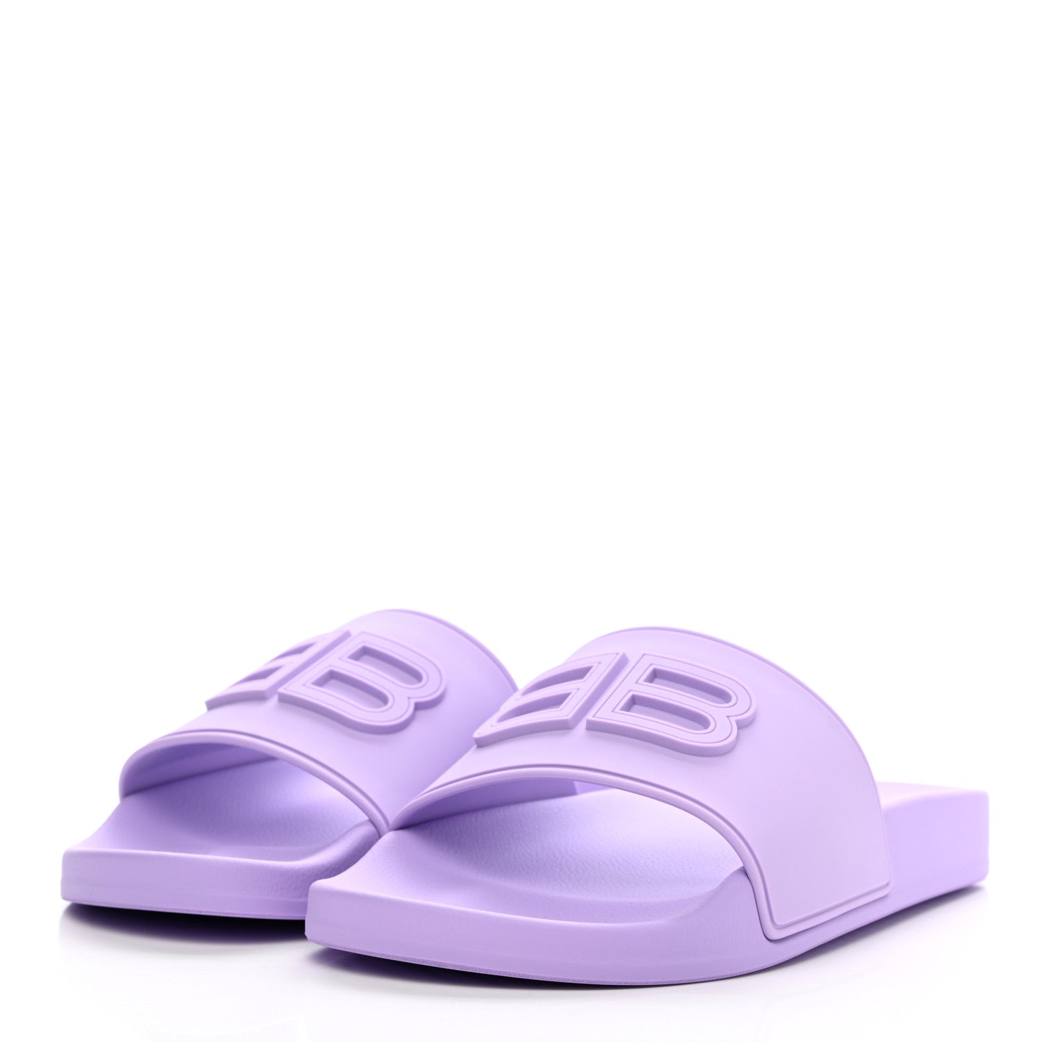 Balenciaga Rubber BB Womens Pool Slide Sandals 39 Lilac 3 of 8