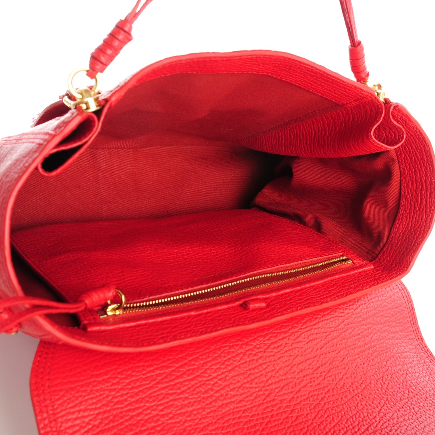 3.1 Phillip Lim 3.1 Textured Calfskin Medium Pashli Satchel Red 5 of 8
